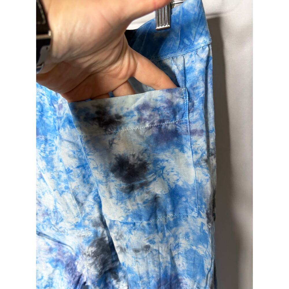Raquel Allegra Blue white Tie-Dye Easy Lounge Pants sz 0 US XS - Picture 8 of 9